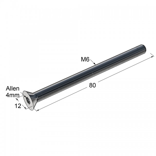 COUNTERSUNK ALLEN  CONNECTION BOLT M6x80 / GALVANIZED